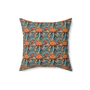 Intricate Flowers Pattern Spun Polyester Square Pillow by Dipaliz - 16’’ × - Throw Pillows
