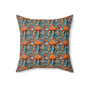 Intricate Flowers Pattern Spun Polyester Square Pillow by Dipaliz - 18’’ × - Throw Pillows
