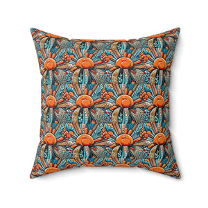 Intricate Flowers Pattern Spun Polyester Square Pillow by Dipaliz - Throw Pillows