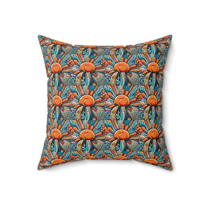 Intricate Flowers Pattern Spun Polyester Square Pillow by Dipaliz - Throw Pillows