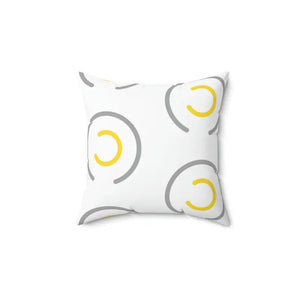 Polyester Square Throw Pillow Abstract Circles Grey Yellow Dipaliz - 14’’ × - Pillows