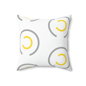 Polyester Square Throw Pillow Abstract Circles Grey Yellow Dipaliz - 18’’ × - Pillows