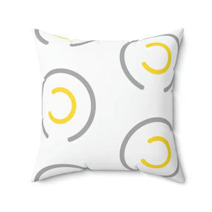 Polyester Square Pillow Abstract Circles Grey Yellow - Dipaliz - 20’’ × - Throw Pillows