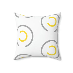 Polyester Square Throw Pillow Abstract Circles Grey Yellow Dipaliz - Pillows