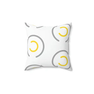 Polyester Square Throw Pillow Abstract Circles Grey Yellow Dipaliz - Pillows