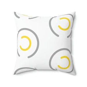 Polyester Square Throw Pillow Abstract Circles Grey Yellow Dipaliz - Pillows