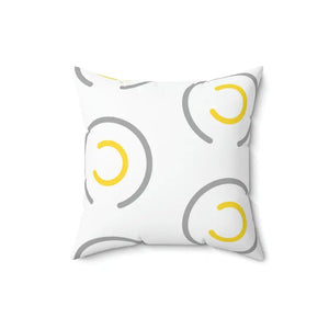 Polyester Square Throw Pillow Abstract Circles Grey Yellow Dipaliz - Pillows