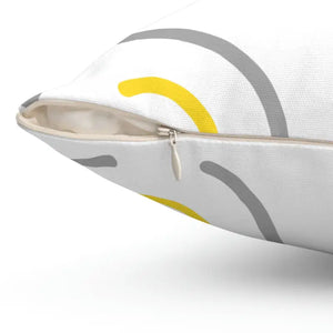 Polyester Square Throw Pillow Abstract Circles Grey Yellow Dipaliz - Pillows