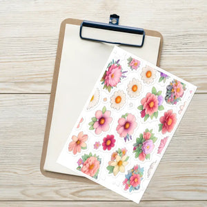 Sticker Sheet - Floral Art Decor for Women’s Fashion - Dipaliz - Decorative Stickers