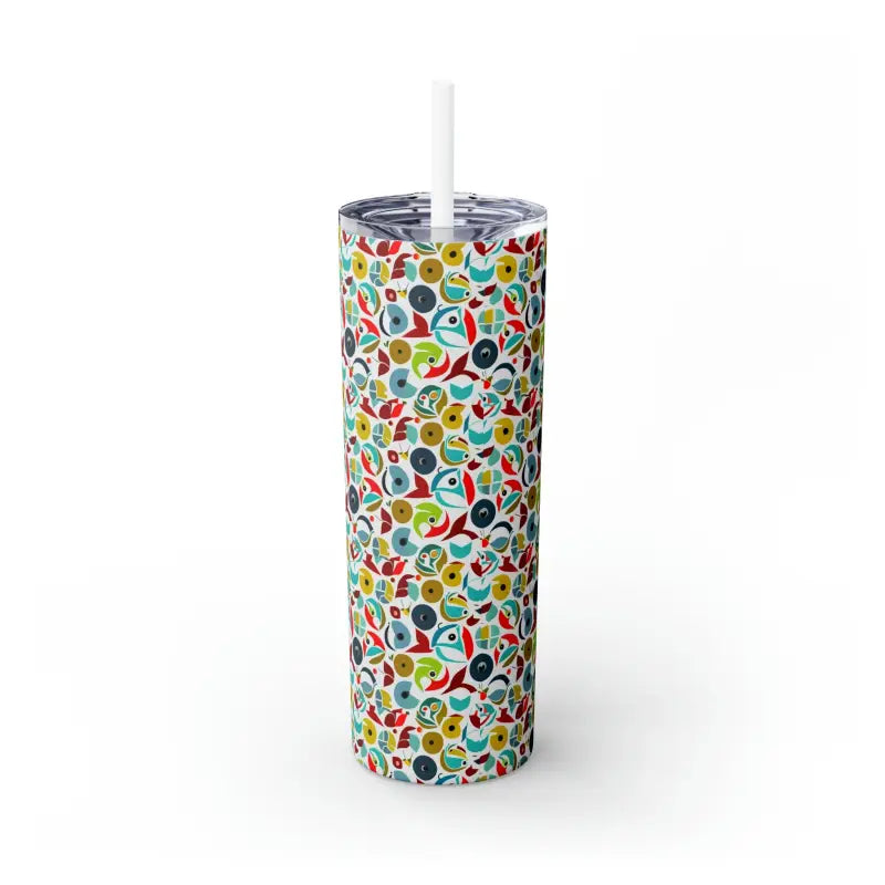 Upgrade your Sip: Skinny Tumbler & Color Matching Straw Set - Glossy / White / 20oz Mug