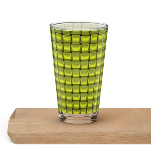 Shaker Pint Glass Green Weave Pattern Cool Drinks Bar - Dipaliz - Beer Glasses