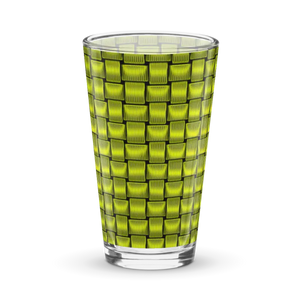 Shaker Pint Glass Green Weave Pattern Cool Drinks Bar - Dipaliz - Beer Glasses