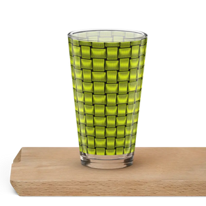 Shaker Pint Glass Green Weave Pattern Cool Drinks Bar - Dipaliz - Beer Glasses