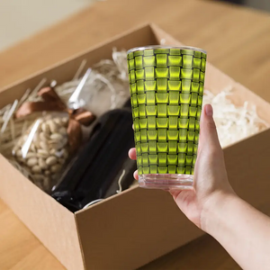 Shaker Pint Glass Green Weave Pattern Cool Drinks Bar - Dipaliz - Beer Glasses
