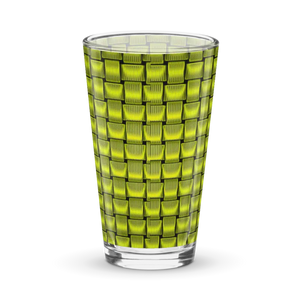 Shaker Pint Glass Green Weave Pattern Cool Drinks Bar - Dipaliz - Beer Glasses