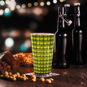 Shaker Pint Glass Green Weave Pattern Cool Drinks Bar - Dipaliz - Beer Glasses