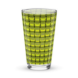 Shaker Pint Glass Green Weave Pattern Cool Drinks Bar - Dipaliz - Beer Glasses