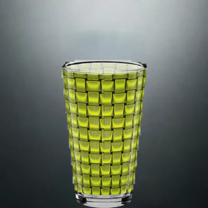 Shaker Pint Glass Green Weave Pattern Cool Drinks Bar - Dipaliz - Beer Glasses