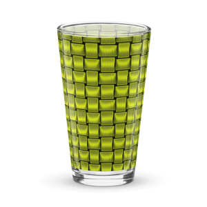 Shaker Pint Glass Green Weave Pattern Cool Drinks Bar - Dipaliz - Beer Glasses