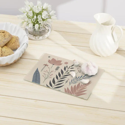 Upgrade your Kitchen: Botanical Flowers Tempered Glass Board - Home Decor