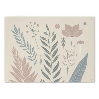 Upgrade your Kitchen: Botanical Flowers Tempered Glass Board - Home Decor