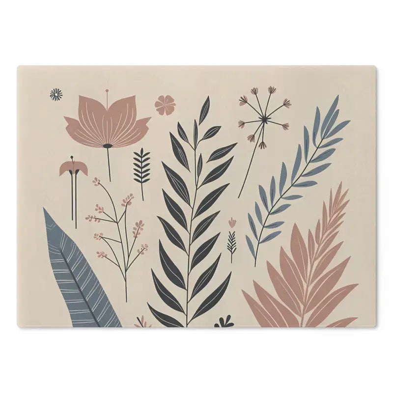 Upgrade your Kitchen: Botanical Flowers Tempered Glass Board - Large Home Decor