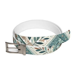 Abstract Zigzag Pattern Belt Cut-to-size Fit Buckle Options - Dipaliz - Gun Metal / 50’’ - Belts