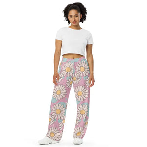 Floral Wide Leg Pants - Chic Comfort Style - Dipaliz