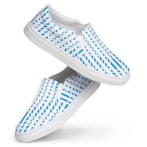 Men’s Slip on Canvas Shoes Blue Pattern Comfort Style - Dipaliz - Sneakers