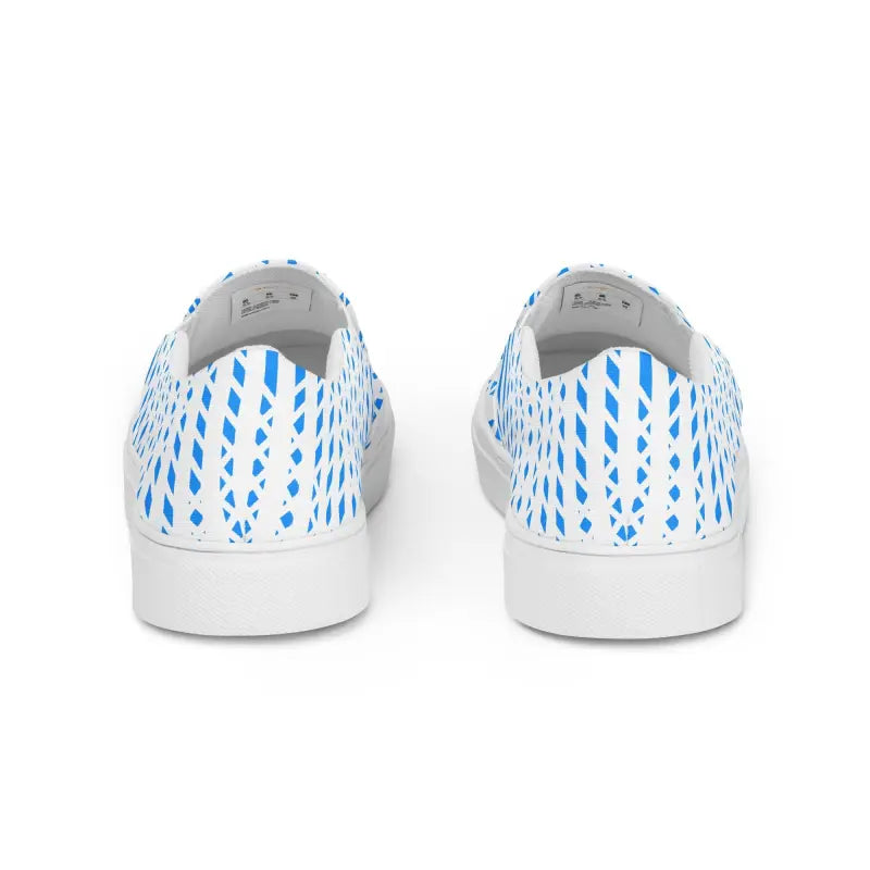 Step Up your Style: Blue Pattern Men’s Canvas Slip-ons - Shoes