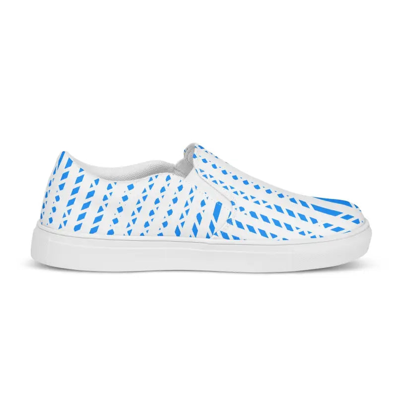 Step Up your Style: Blue Pattern Men’s Canvas Slip-ons - Shoes