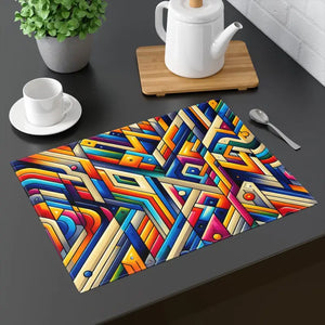 Home Decor - Modern Geometrical Pattern Placemat - Abstract Art Design - Dipaliz 18’’ × 14’’
