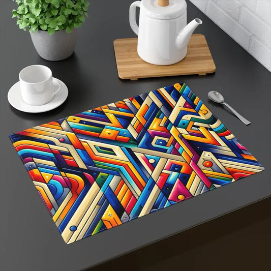 Modern Masterpiece: Abstract Geometrical Pattern Placemat - 18’’ × 14’’ Home Decor