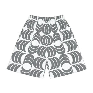 White Abstract Pattern Workout Shorts - Bold Style - Dipaliz
