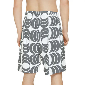 White Abstract Pattern Workout Shorts - Bold Style - Dipaliz