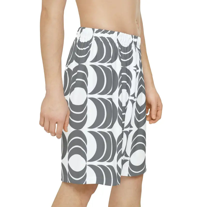 Rock your Workout in White Abstract Pattern Sports Shorts - All Over Prints