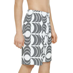 White Abstract Pattern Workout Shorts - Bold Style - Dipaliz