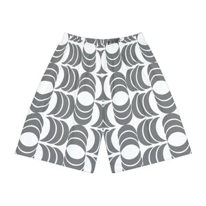White Abstract Pattern Workout Shorts - Bold Style - Dipaliz