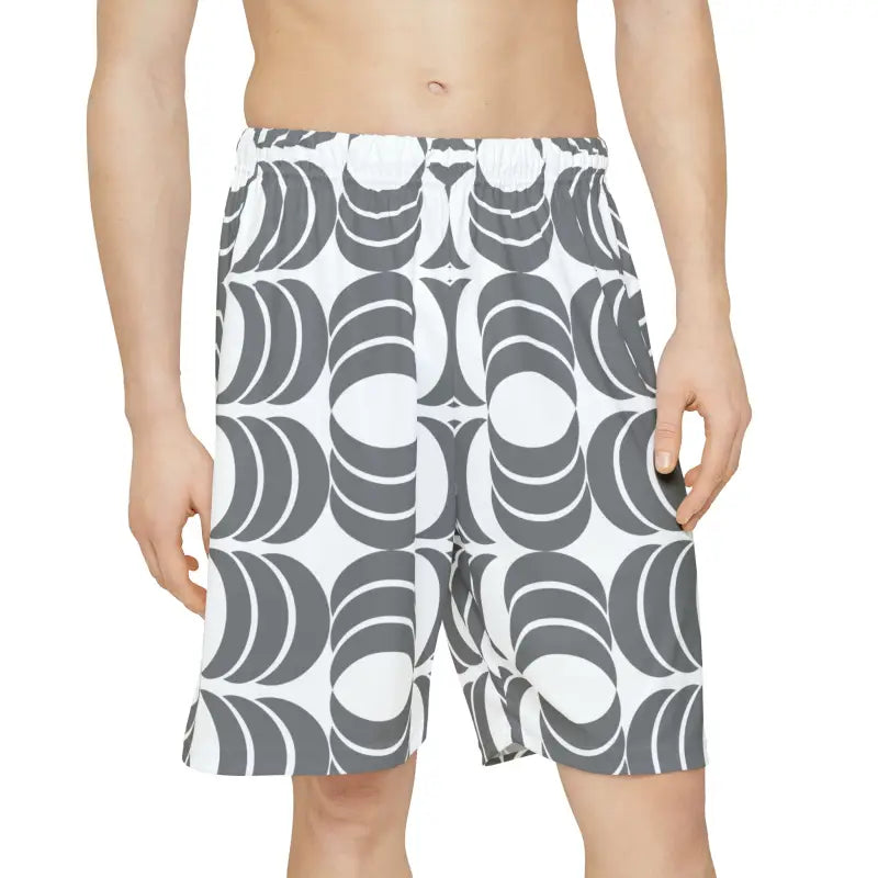 Rock your Workout in White Abstract Pattern Sports Shorts - Xs All Over Prints