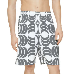 White Abstract Pattern Workout Shorts - Bold Style - Dipaliz - Xs