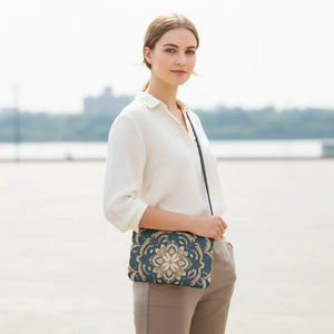 Urban Mandal Pattern Crossbody Bag - Faux Leather - Dipaliz - Cross Body Bags