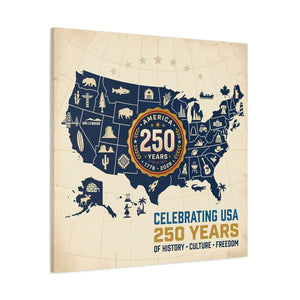 Usa 250 Years Map Canvas – Matte Heritage Art - Dipaliz - Prints