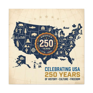 Usa 250 Years Map Canvas – Matte Heritage Art - Dipaliz - Prints
