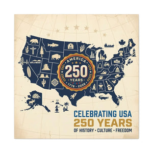 Usa 250 Years Map Canvas – Matte Heritage Art - Dipaliz - Prints