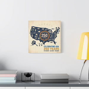 Usa 250 Years Map Canvas – Matte Heritage Art - Dipaliz - Prints