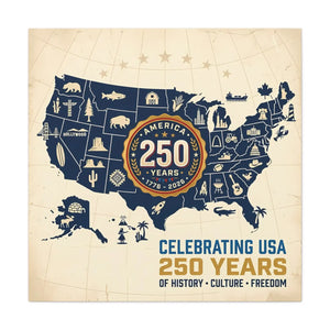 Usa 250 Years Map Canvas – Matte Heritage Art - Dipaliz - Prints