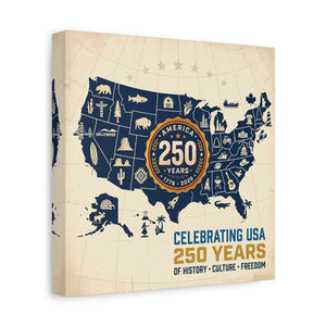 Usa 250 Years Map Canvas – Matte Heritage Art - Dipaliz - Prints