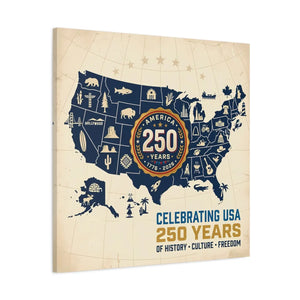 Usa 250 Years Map Canvas – Matte Heritage Art - Dipaliz - Prints