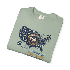 Usa 250 Years Map T-shirt, Celebrating American History - T-shirts - m