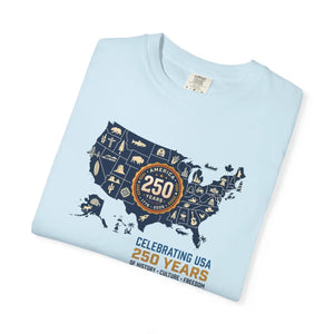 Usa 250 Years Map T-shirt, Celebrating American History - T-shirts - m